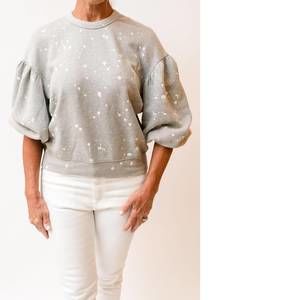 NWT Clare V. Drop Shoulder Sweatshirt in Light Grey